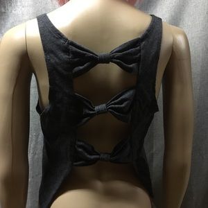 Bow Cut Out Back Crop Top
